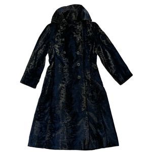 VTG Borella Long Double Breasted Coat Made In England Style By Fairmoor Black